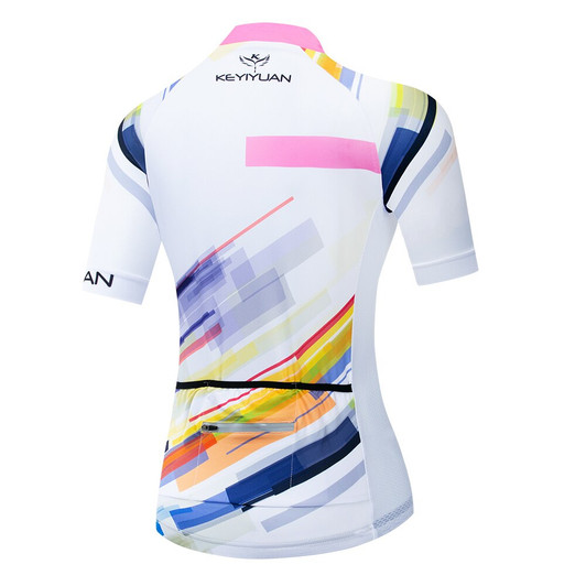 2019 Keyiyuan Summer New Road Cycling Jersey Quick drying Breathable Perspiration Women's White Short Sleeve Top|Cycling Jerseys|