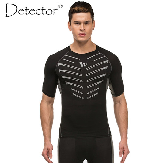 Detector Sport Man Leopard Camiseta Fitness Mens Compression Shirt Crossfit T Shirt Running Tshirt Homme Cool Gym Clothing|clothing cubes|clothing monkey clothing girl