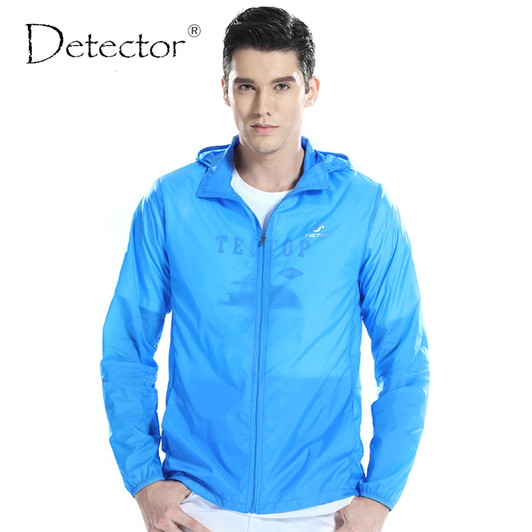 Detector Men Outdoor Ultralight Water Resistant Windbreaker UV Anti Protection Skin Jacket Camping Hiking Jacket Thin Sport Coat|hiking jackets|jacket camping skin jacket