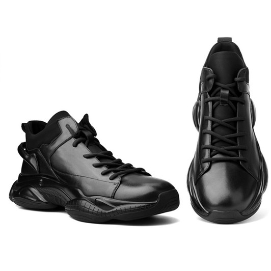 Leisure leather shoes man's sports shoes really genunine leather shoes thick soles men's tidal shoes,|Men's Casual Shoes|