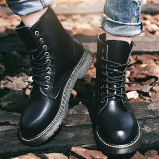 Madingxue male British high boots winter warm cotton shoes desert workers military boots| |