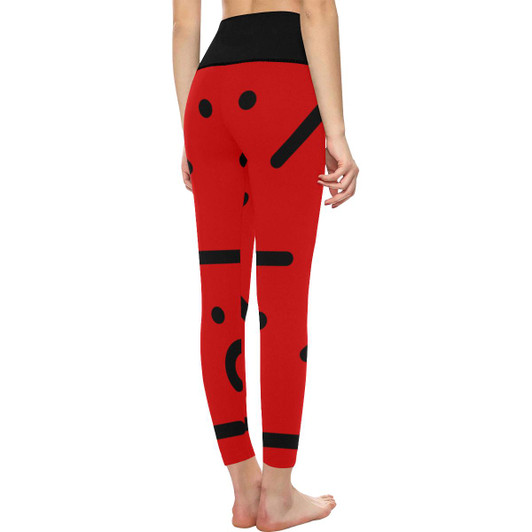 Women's Wakerlook High-Waisted Red Leggings-DELETED-1611793049