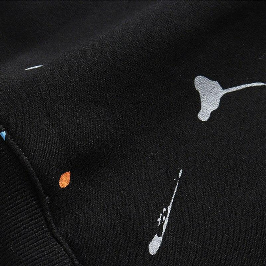 Men Streetwear Graffiti Ink Harajuku Hoodie Sweatshirt Hip Hop Loose