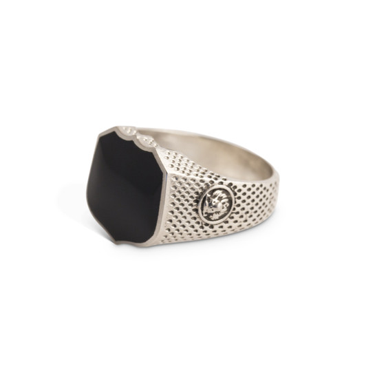 Heirloom Signet Ring with Black Onyx in Sterling Silver-DELETED-1612377043