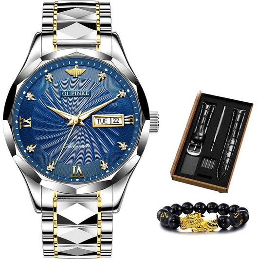 Men Automatic Mechanical Watch with Tungsten steel Waterproof Japan