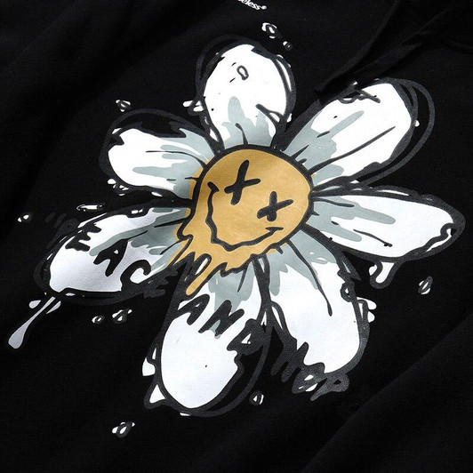 Harajuku Hoodie Sweatshirt Daisy Flower Mens Streetwear Hip Hop Hoodie