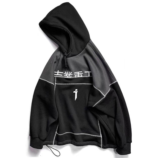Patchwork Color Block Thick Hooded Sweatshirts Men Harajuku Hip Hop