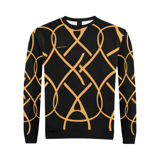 Wakerlook Golden Color Men's All Over Print Sweatshirt-DELETED-1611792724
