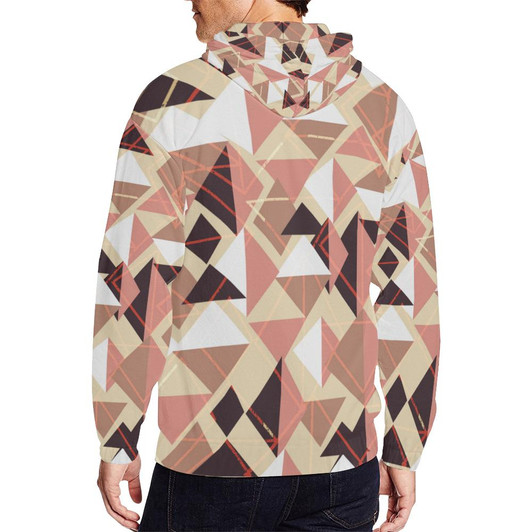 Wakerlook Shape abstract Men's All Over Print Full Zip Hoodie-DELETED-1611792866