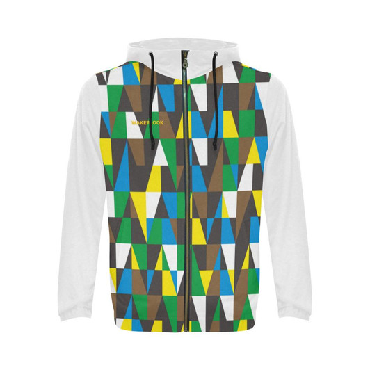 Wakerlook triangle Men's Print Full Zip Hoodie-DELETED-1611792905