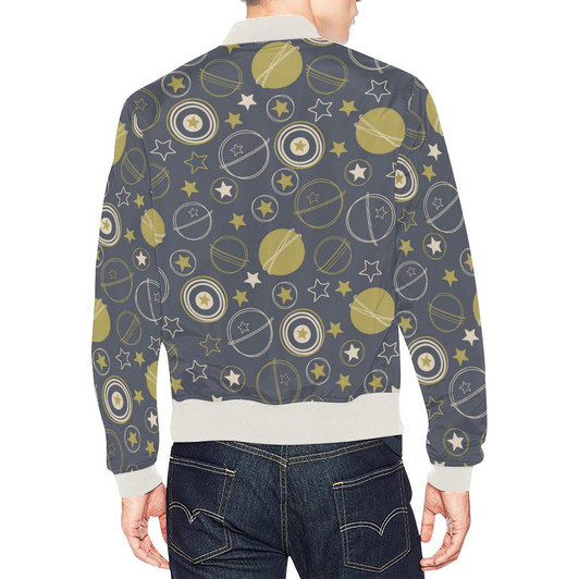 Stars earth moon Casual Jacket Men's All Over Print Casual Jacket-DELETED-1611792344