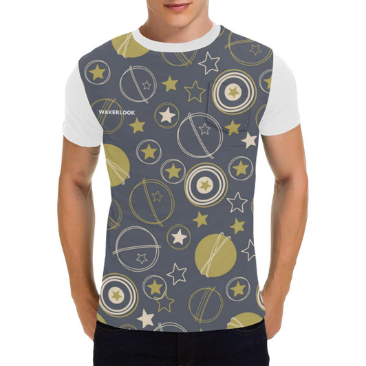 Stars earth moon Men's Patch Pocket T-Shirt-DELETED-1611792353