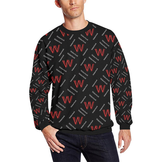 Men's Wakerlook Print Fuzzy Black Sweatshirt-DELETED-1611792177