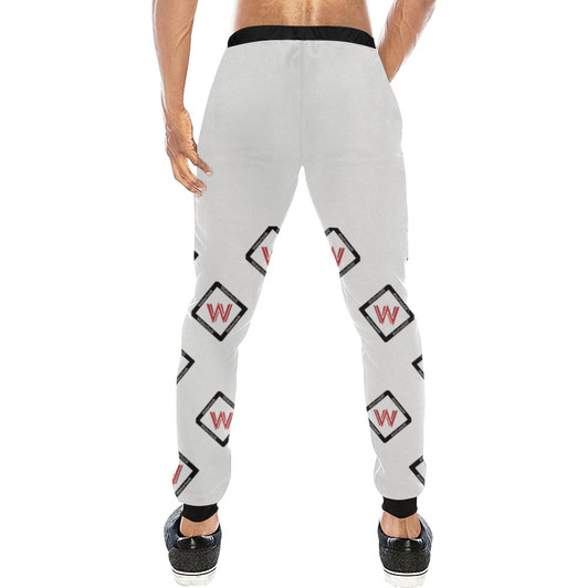 Men's White Casual Baggy Slacks-DELETED-1611792199