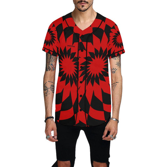 Wakerlook Men's All Over Print Red Jersey-DELETED-1611792788