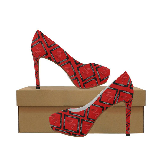 Women's Wakerlook Red High Heels-DELETED-1613784096