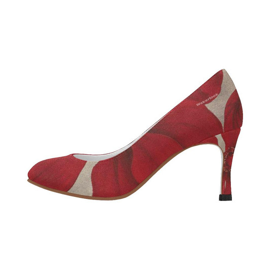 Red Flower Wakerlook Women's Pumps heels-DELETED-1613783380