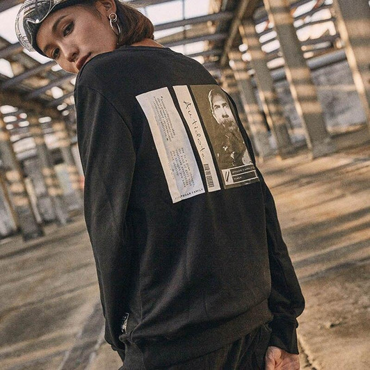 Funny Sweatshirt Streetwear Print Middle Finger Men Hip Hop Pullover