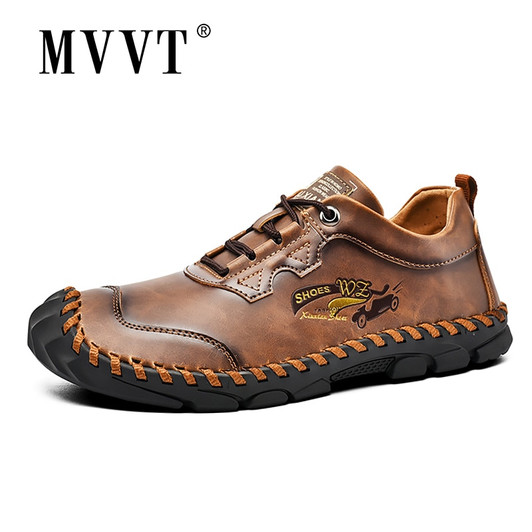 Fashion Men Casual Leather Shoes Quality Split Leather Men Shoes Loafers Flats Outdoor Moccasins Shoes Man Plus Size|Men's Casual Shoes|