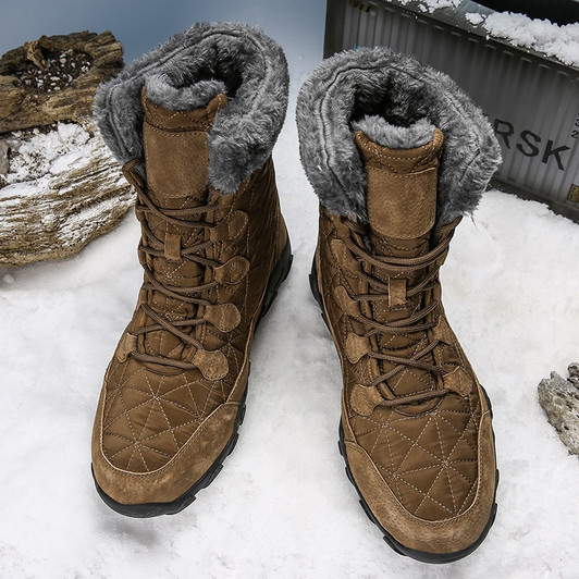 Winter Snow Boots Men Waterproof Shoes with Fur Plush Warm Men Boots Outdoor Footwear Comfortable Casual Shoe Men Erkek Ayakkabi|Snow Boots|