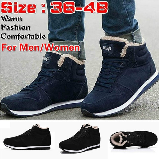 Men Boots Men Winter Shoes Plus Size 35 48 Warm Ankle Botas Hombre for Leather Winter Boots Shoes Men Plush Winter Sneakers Mens|Snow Boots|