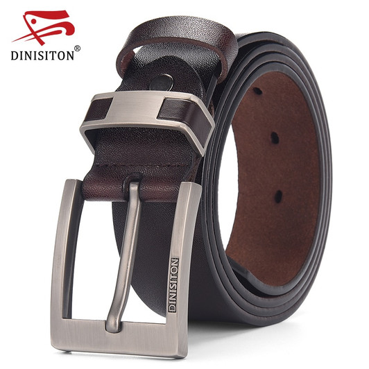 DINISITON Cow Genuine Leather Belts For men Luxury Men's Belt Leather Belt Alloy Buckle Casual Male Vintage Strap ceinture homme|Men's Belts|