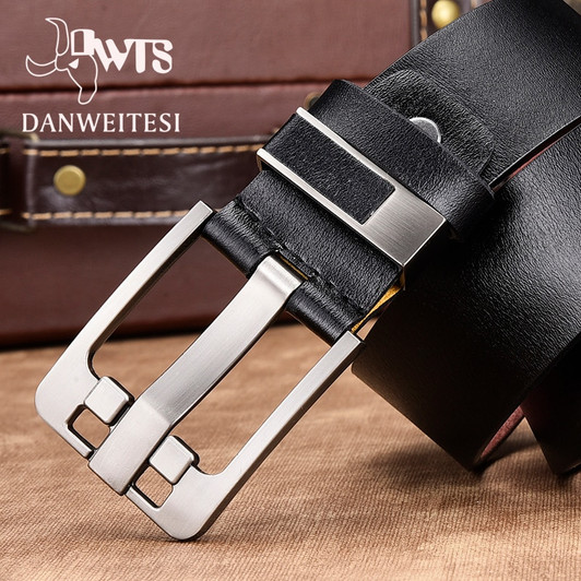 [DWTS]men belt male high quality leather belt men male genuine leather strap luxury pin buckle fancy vintage jeans free shipping|Men's Belts|