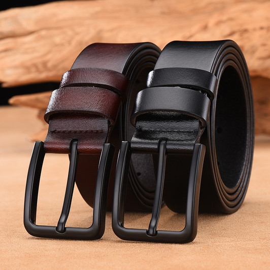 DWTS cow genuine leather luxury strap male belts for men new fashion classice vintage pin buckle leather belt male belt men|Men's Belts|