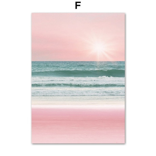 Pink Beach Flamingo Palm Tree Surfboard Wall Art Canvas Painting Nordic Posters And Prints Wall Pictures For Living Room Decor|Painting & Calligraphy|