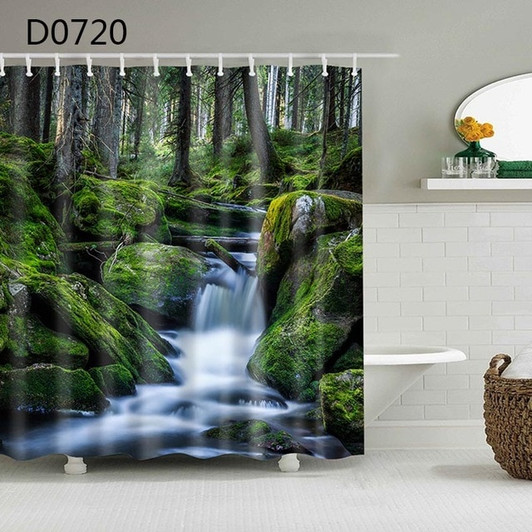 3D Colorful Street Alley Pattern Shower Curtain