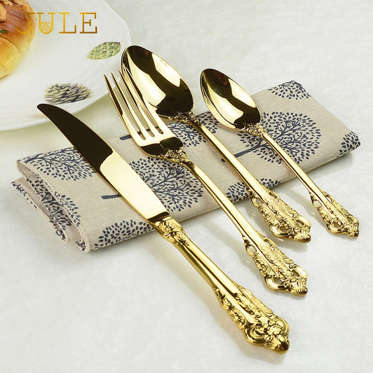 Vintage Western Gold Plated Cutlery Set