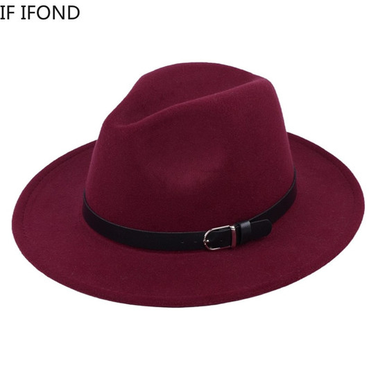 Classic British Fedora Hat Men Women Imitation Woolen Winter Felt Hats Fashion Jazz Hat Chapeau Wholesale|Men's Fedoras|