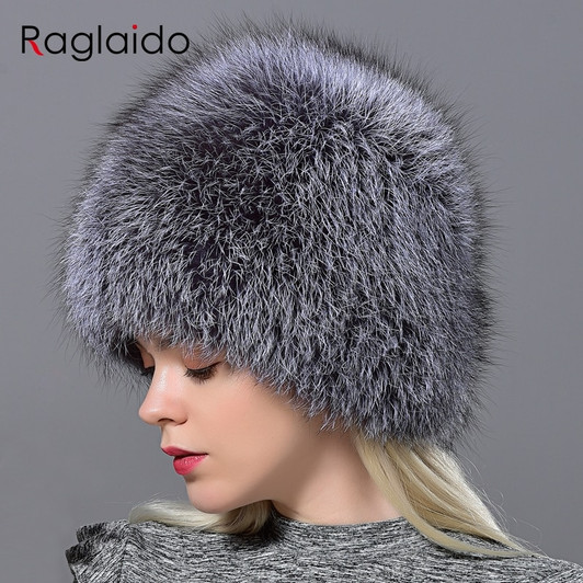 Raglaido Winter Cap Fur Hat Women Fox Knit Beanie Hat balaclava Lady Winter Snow Cap Luxury Brand Hats gorro masculino LQ11177|gorro masculino|fur hatknit beanie hat