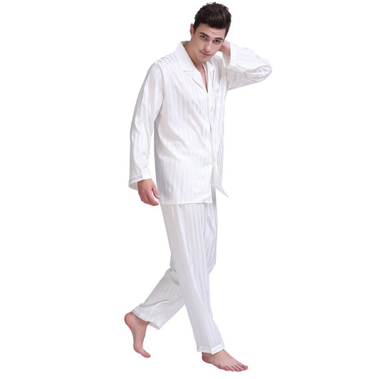 Mens Silk Satin Pajamas Set Pajama Pyjamas Set PJS Sleepwear Set Loungewear U.S.S,M,L,XL,2XL,3XLL,4XL Plus Striped|mens silk satin pajamas|pajama setsmens silk pajama sets