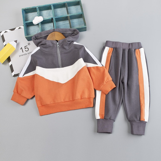 Autumn Spring Toddler Boy Costume Outfit Baby Kid Splicing Tracksuit Infant Casual Clothing Sets Children Hooded Top Pants 2Pcs|Clothing Sets|