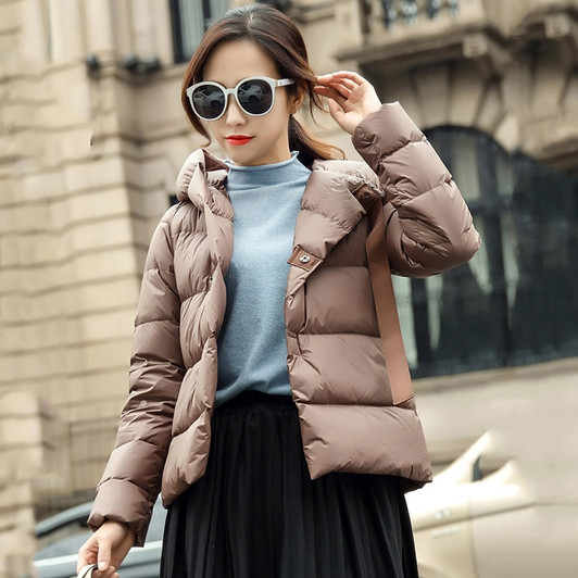 Female Winter Coat Ultra Light Down Jacket Puffer Jacket Brand Jackets Weightless Parkas Hooded Parka Casual Button Outwear|Down Coats|