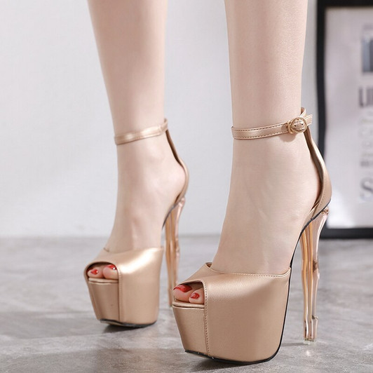2020 Women Pumps Open Peep Toe Platform Beauty Buttocks High Heeled Shoes Women Heels Party Wedding Dress Super High Heel Shoes|Women's Pumps|