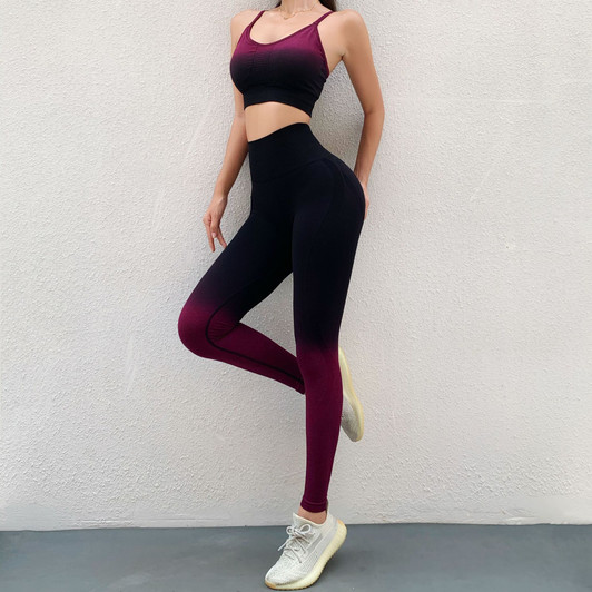 3Pcs Yoga Tracksuits Women's Seamless Sets Fitness Sport Suits Gym Sportswear Crop Top High Waist Running Leggings Sports Bras| |