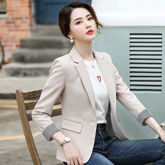 Small Blazer Women Coats and Jakcets 2020 Autumn Spring Korean Fashion Slim fit Casual Laides Blazers Black/Apricot Blazer Femme|Blazers|