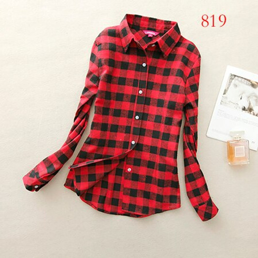 2020 New Autumn Fashion Ladies Long Sleeve Casual Cotton Slim Plaid Shirt Women Tops And Blouses Clothing Outerwear|plaid shirt women|fashion shirt womenshirt fashion women