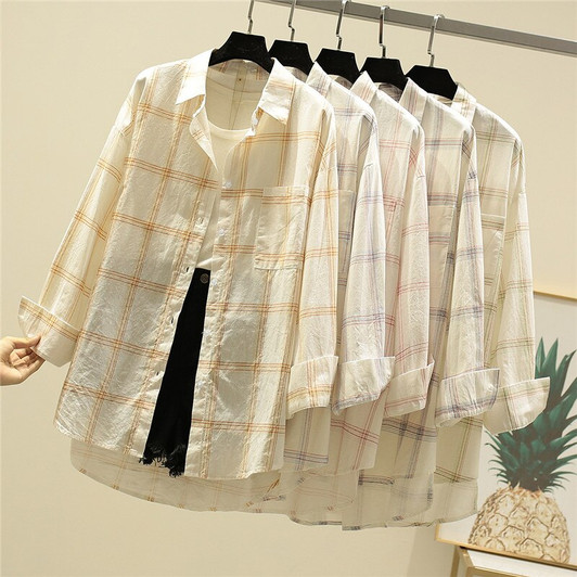 Women Blouses Shirts Tunic Womens Tops And Blouses 2020 Womenswear Long Sleeve Clothing Button Up Down Print Plaid Casual Autumn|Blouses & Shirts|