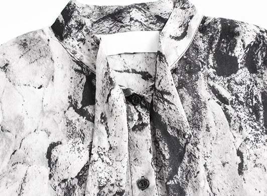 [EAM] Women Big Size Bandage Print Pattern Blouse New Bow Collar Long Sleeve Loose Fit Shirt Fashion Spring Autumn 2021 1DD3254|Blouses & Shirts|