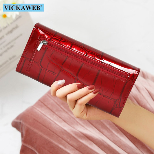 Free Gift Genuine Leather Women Wallet Magnetic Hasp Female Long Purse Ladies Coin Purses Fashion Wallets Women's Money walet|Wallets|