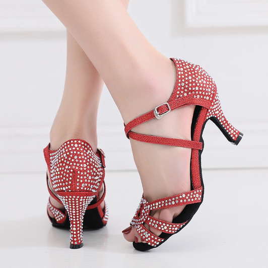 Hot 2020 New Jazz Salsa Ballroom Outdoor Practice Latin Dance Shoes for Women Dancing Girl Stylish High Heel Satin|Dance shoes|