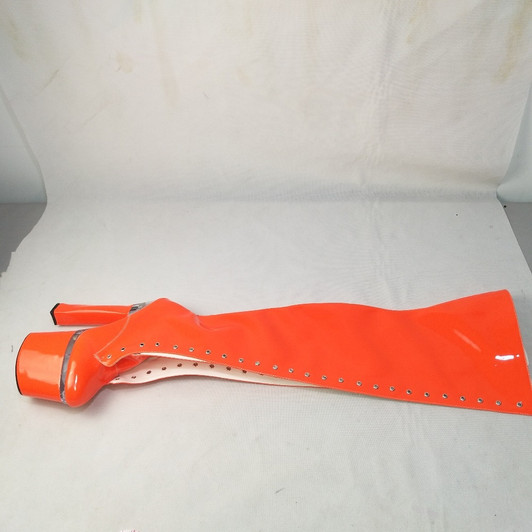 Sexy new boots, model stage walk show, 18 centimeters heel tall square heel, over the knee boots, custom made each kind of color|Over-the-Knee Boots|