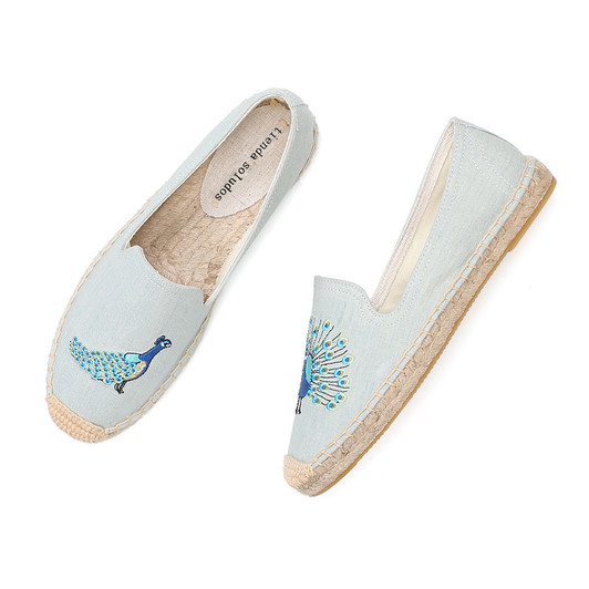 Tienda Soludos Espadrilles Shoes 2019 New Sapatos Slipper Embroidery Sweet Slip Smoking Up Summer Shoe Ethnic Big Bow Thick|Women's Flats|
