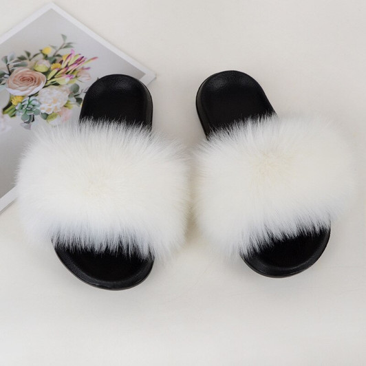 Imitation Fox Fur Fur Slippers Female Summer Fashion yi zi tuo Imitation he zi mao Outer Wear Sandals Casual Sandals|Slippers|