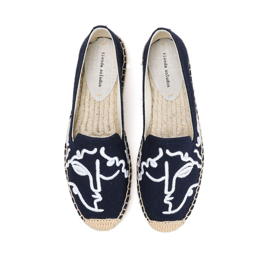 Women's Classic Cap Toe Slip on Platform Simple Espadrilles Embroidered Loafers|Women's Pumps|
