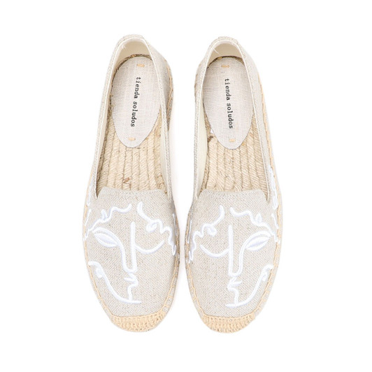 Women's Classic Cap Toe Slip on Platform Simple Espadrilles Embroidered Loafers|Women's Pumps|