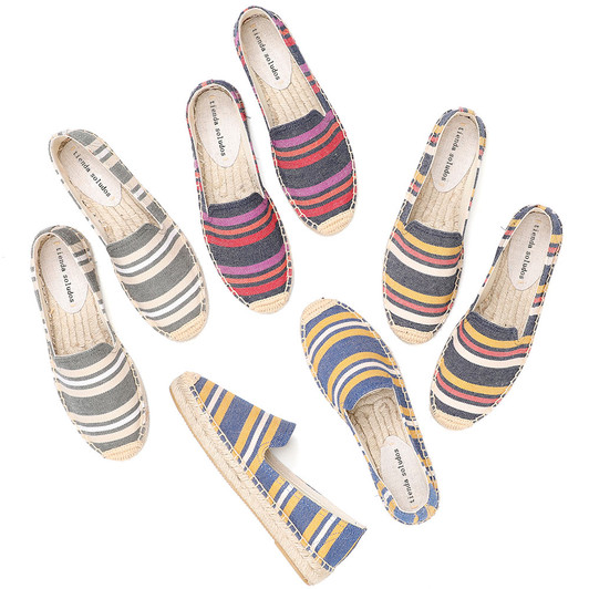 2020 Direct Selling Time limited Flat Platform Cotton Fabric Rubber Sapatos Zapatillas Mujer Womens Espadrilles Flat Shoes |Women's Flats|